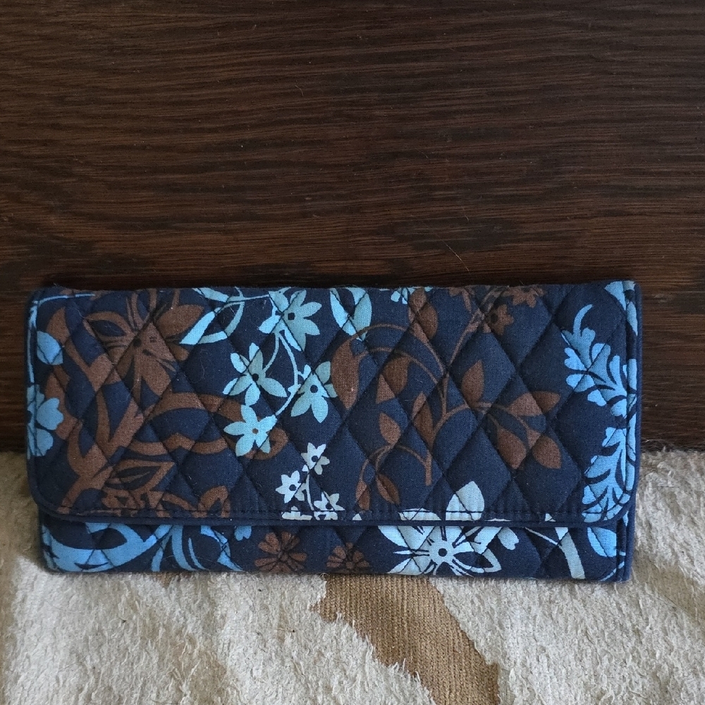 Vera Bradley Blue and Brown Quilted Wallet